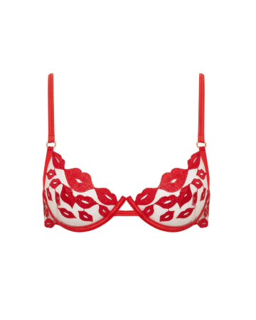 Valencia Wired Red Sheer Bra