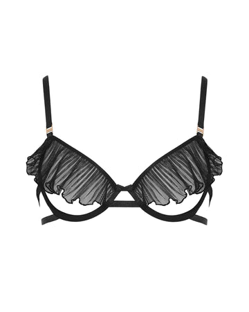 Monet Semi-Open Wired Black Bra