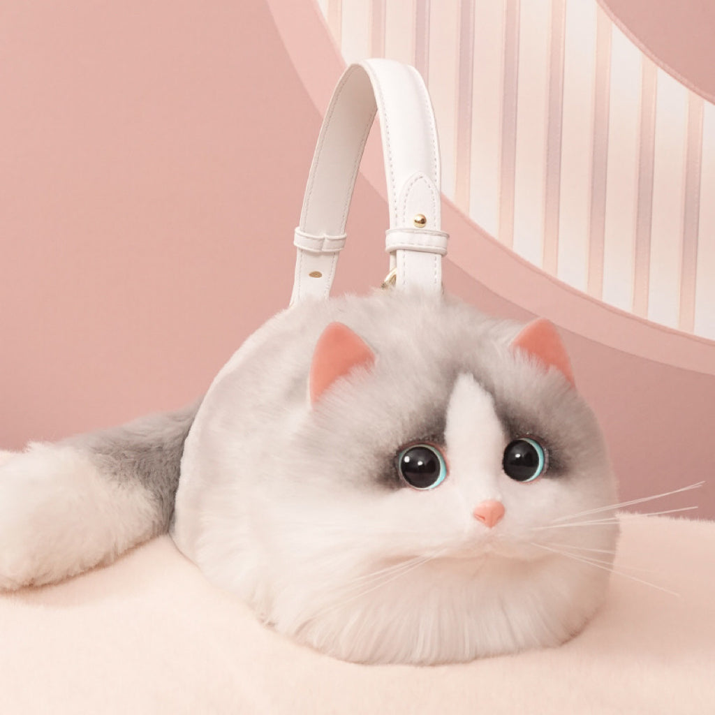 LUXURIOUS PLUSH KITTEN SHOULDER BAG