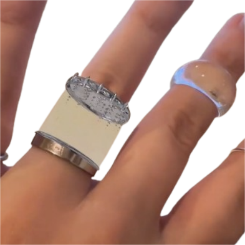 Bague Diamants Dansants Transparents High-tech